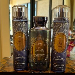 Disney Cinderella Body Wash & (2) Mist Set